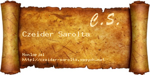 Czeider Sarolta névjegykártya